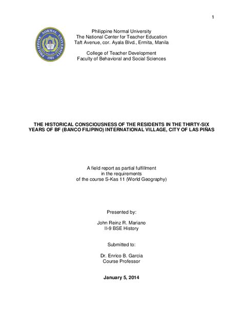 (PDF) The Historical Consciousness of the Residents .
